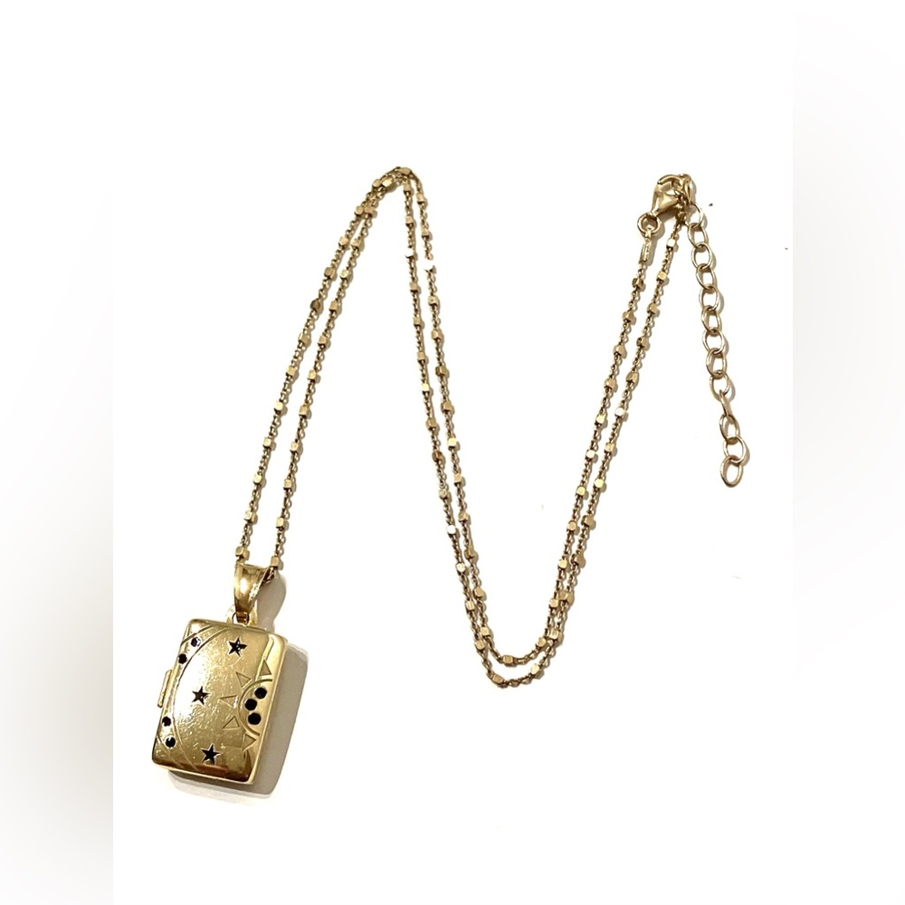 Sterling Silver Gold Vermeil Star Locket Necklace